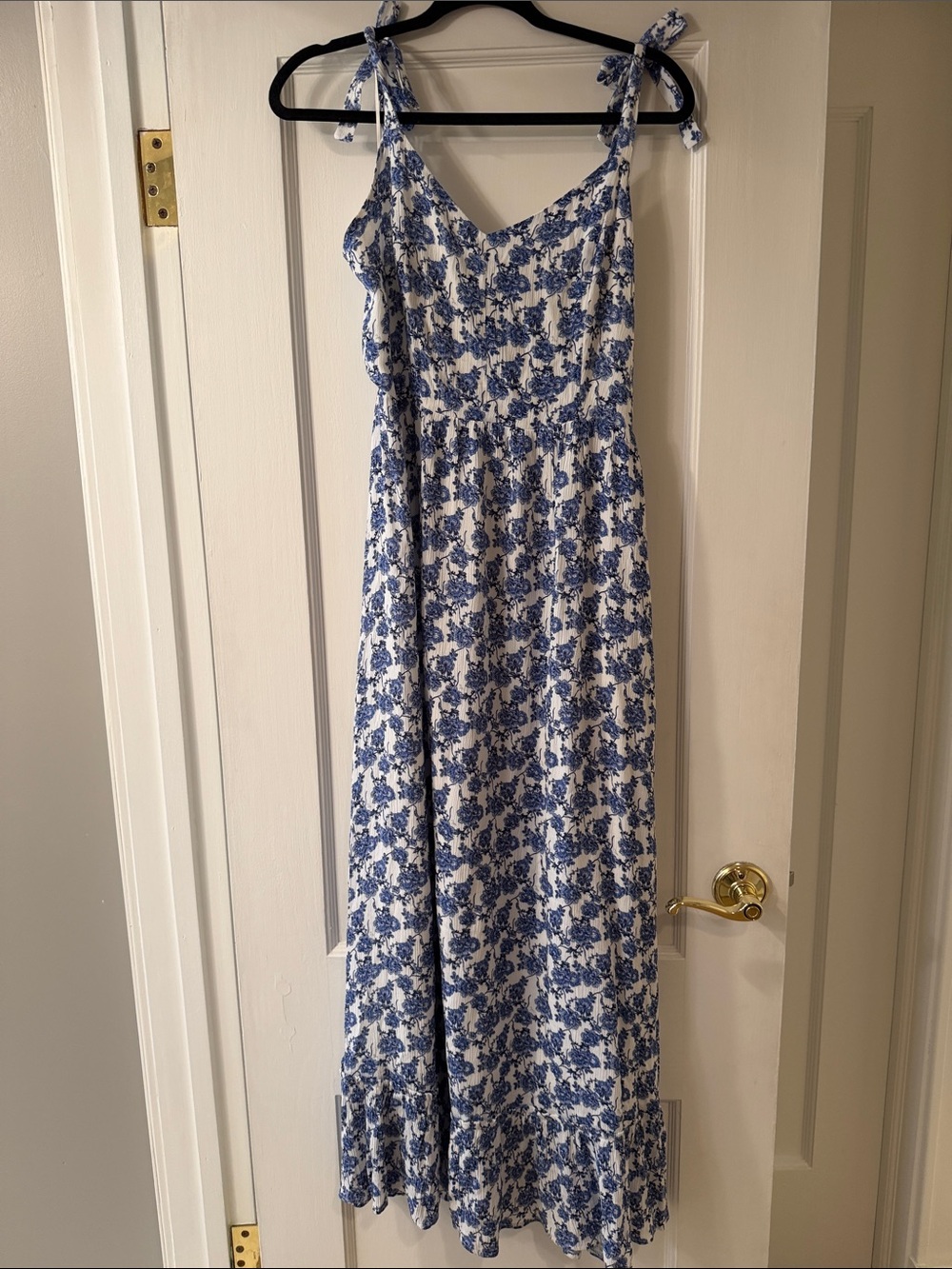 Cynthia Rowley Blue and White Floral Maxi Dress